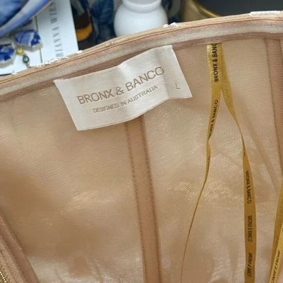 🆕 BRONX & BANCO 🧿 NWOT Jasmine Blanc Bridal Maxi Dress, Sz L US 8 - Picture 13 of 16